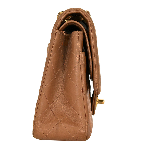 Chanel Shoulder W Matelasse Mark Flap Chain Bag Brown Leather Coco - Picture 1 of 14